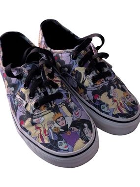 Vans Disney Villains Graphic Sneakers Black Purple Lace Up Runners Skate Kidcore